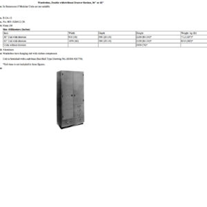 B-2A-12 Wardrobes, Double with/without Drawer Section, 36" or 42"