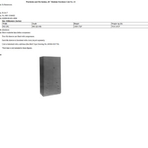 B-2A-7 Wardrobe and File Section, 36" Modular Furniture Unit No. 13