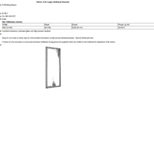 B-2B-1 Mirror, Full Length, Bulkhead Mounted