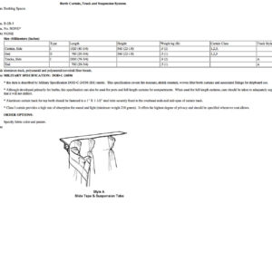 B-2B-3 Berth Curtain, Track and Suspension Systems