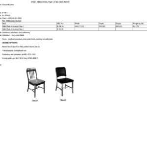 B-3B-3 Chair, without Arms, Type 1, Class 1 & 2, Style B
