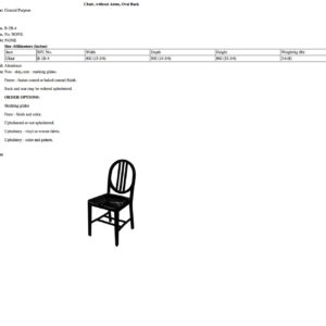 B-3B-4 Chair, without Arms, Oval Back