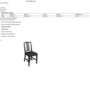 B-3B-5 Chair, without Arms