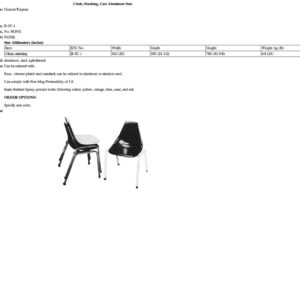 B-3C-1 Chair, Stacking, Cast Aluminum Seat