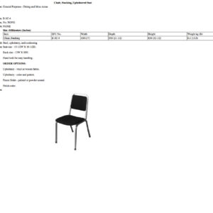 B-3C-4 Chair, Stacking, Upholstered Seat
