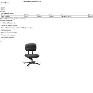 B-3D-3 Chair, Desk, Secretarial, Swivel, Tilt