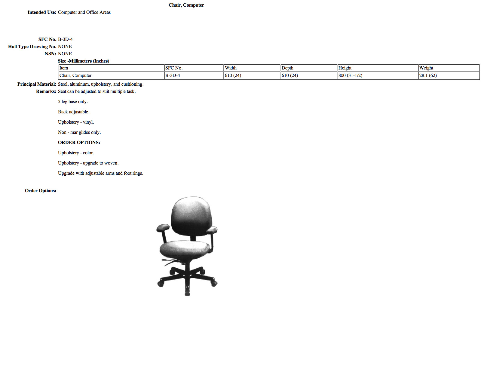 B-3D-4 Chair, Computer