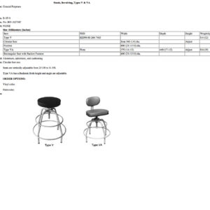 B-3F-3 Stools, Revolving, Types V & VA