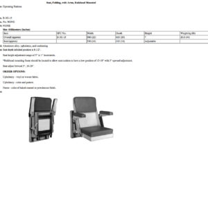 B-3G-15 Seat, Folding, with Arms, Bulkhead Mounted