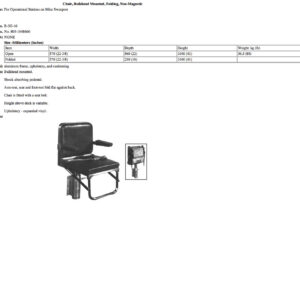 B-3G-16 Chair, Bulkhead Mounted, Folding, Non-Magnetic