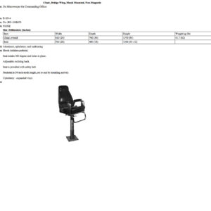 B-3G-4 Chair, Bridge Wing, Shock Mounted, Non-Magnetic