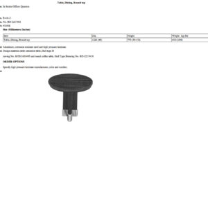 B-4A-2 Table, Dining, Round Top