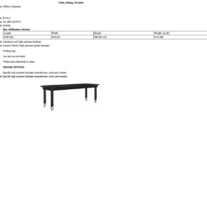 B-4A-3 Table, Dining, Portable