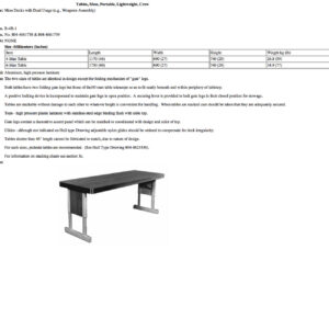 B-4B-1 Tables, Mess, Portable, Lightweight, Crew