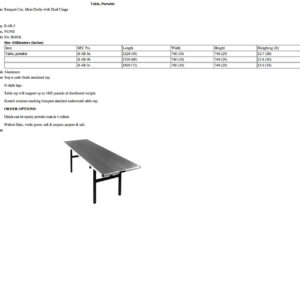 B-4B-3 Table, Portable