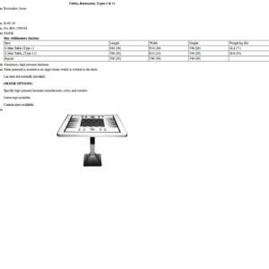 B-4C-10 Tables, Recreation, Types I & II