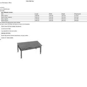 B-4D-1 Table, Solid Top