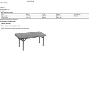 B-4D-2 Table, Folding