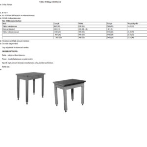 B-4D-4 Table, Writing, with Drawer