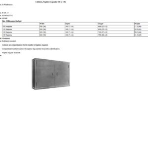 B-6A-13 Cabinets, Napkin (Capacity 100 to 130)