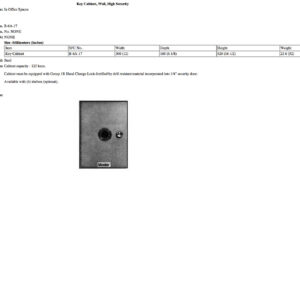 B-6A-17 Key Cabinet, Wall, High Security