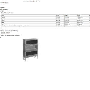 B-6A-9 Bookcases, Sectional, Types A, B & C