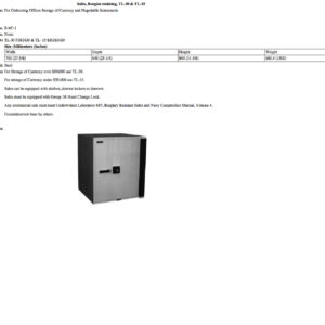 B-6C-1 Safes, Burglar-Resisting, TL-30 & TL-15
