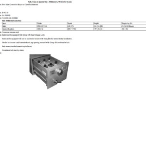 B-6C-10 Safe, Class 6, Special Size (Millimeters), with Interior Locks