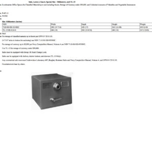 B-6C-11 Safe, Locker, Class 6, Special Size (Millimeters), and TL-15