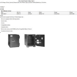 B-6C-12 Safe, General Purpose Cabinet, Class 5