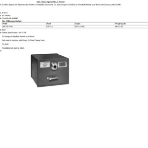 B-6C-6 Safe, Class 6, Special Size, 1-Drawer