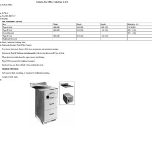B-7B-1 Cabinets, Post Office, Units Type A & D