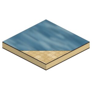 False Deck Panel, Composite, Marble Blue